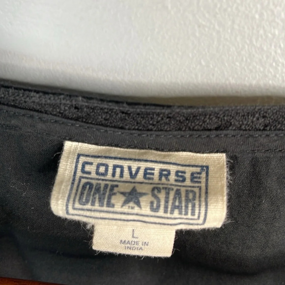 Converse One Star Cotton Midi Dress Black Sleeveless V-Neck Lined SK8 Size Large - Picture 7 of 11
